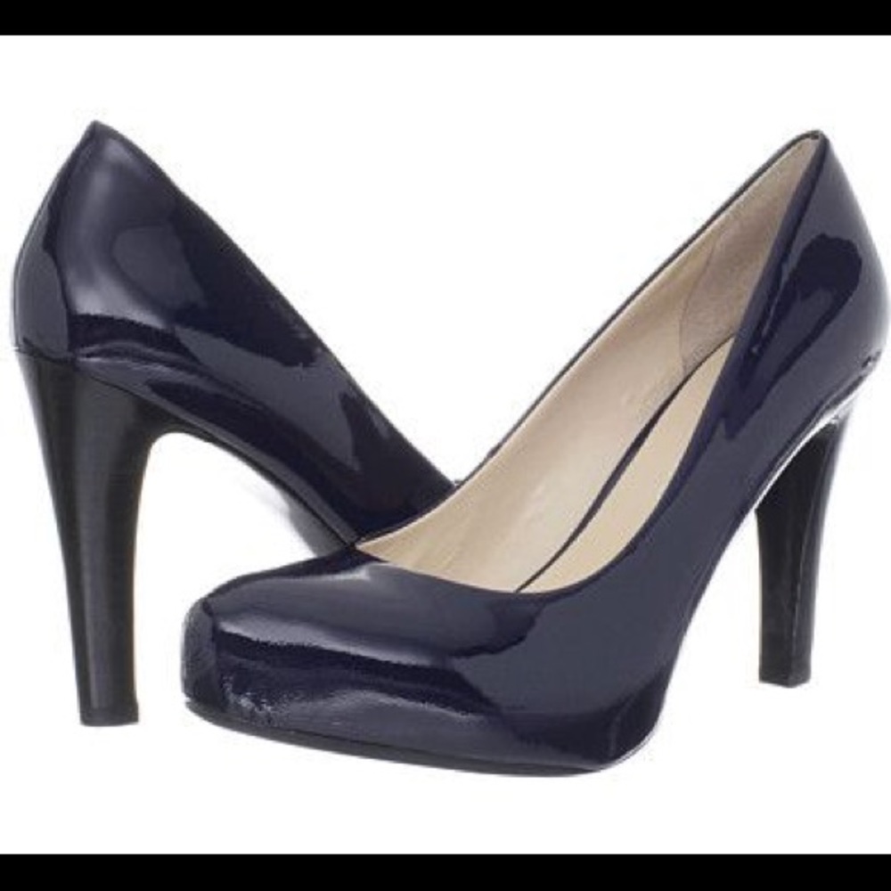 Franco Sarto Cicero Platform Pump in Blue Patent-8